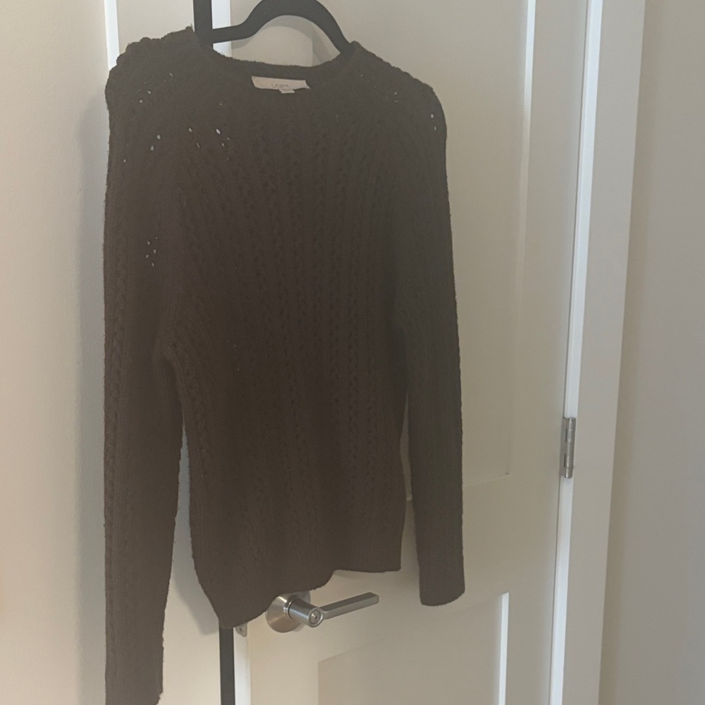 LOFT Dark Brown Crew Neck Sweater size XS